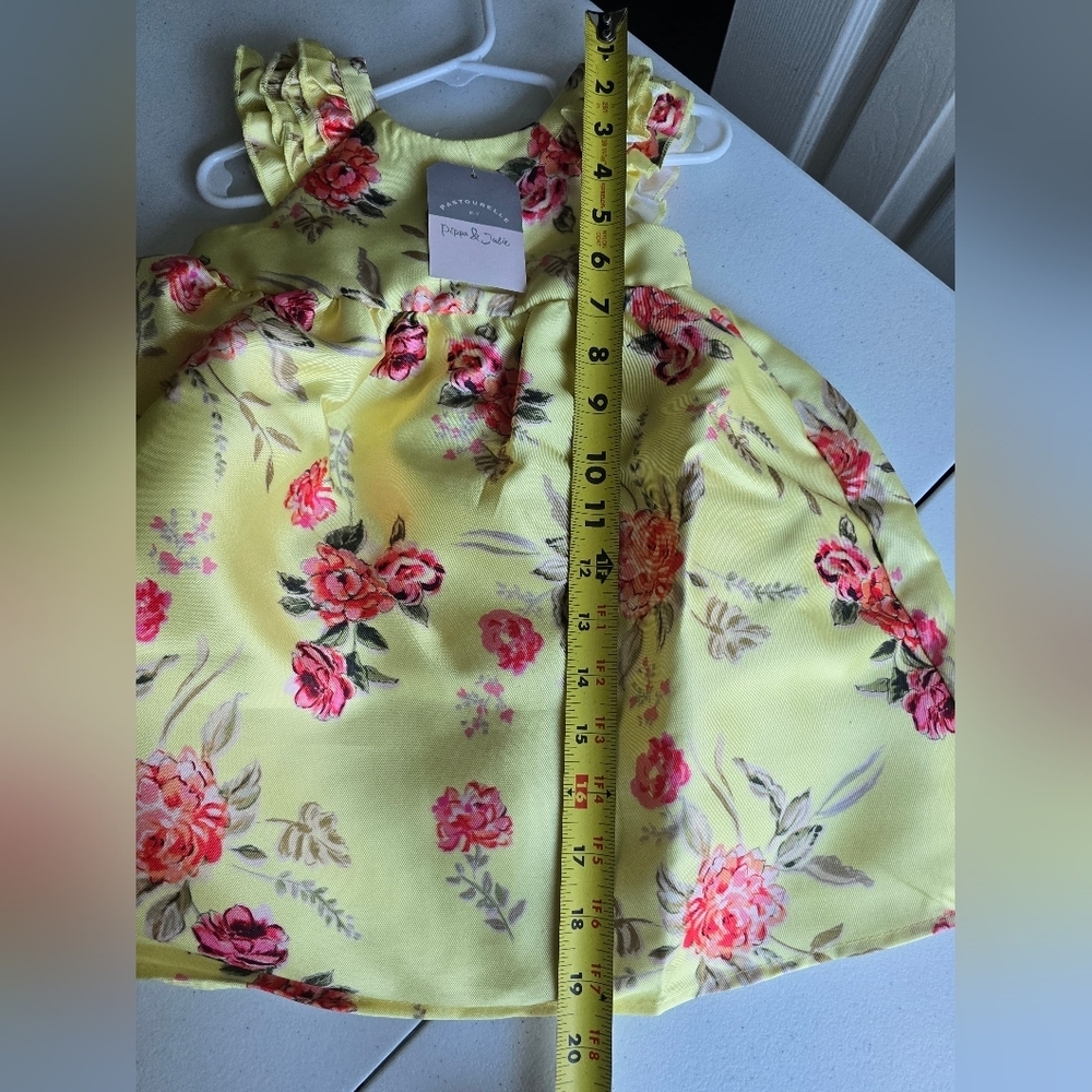 Pippa & Julie Yellow and Pink Ruffled Tiered Sundress - Picture 6 of 11
